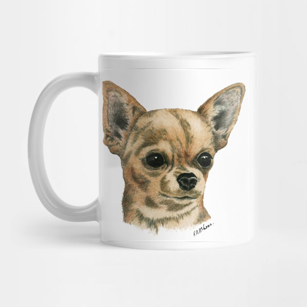 Beautiful smoothcoat chihuahua head portrait by fionahooperart